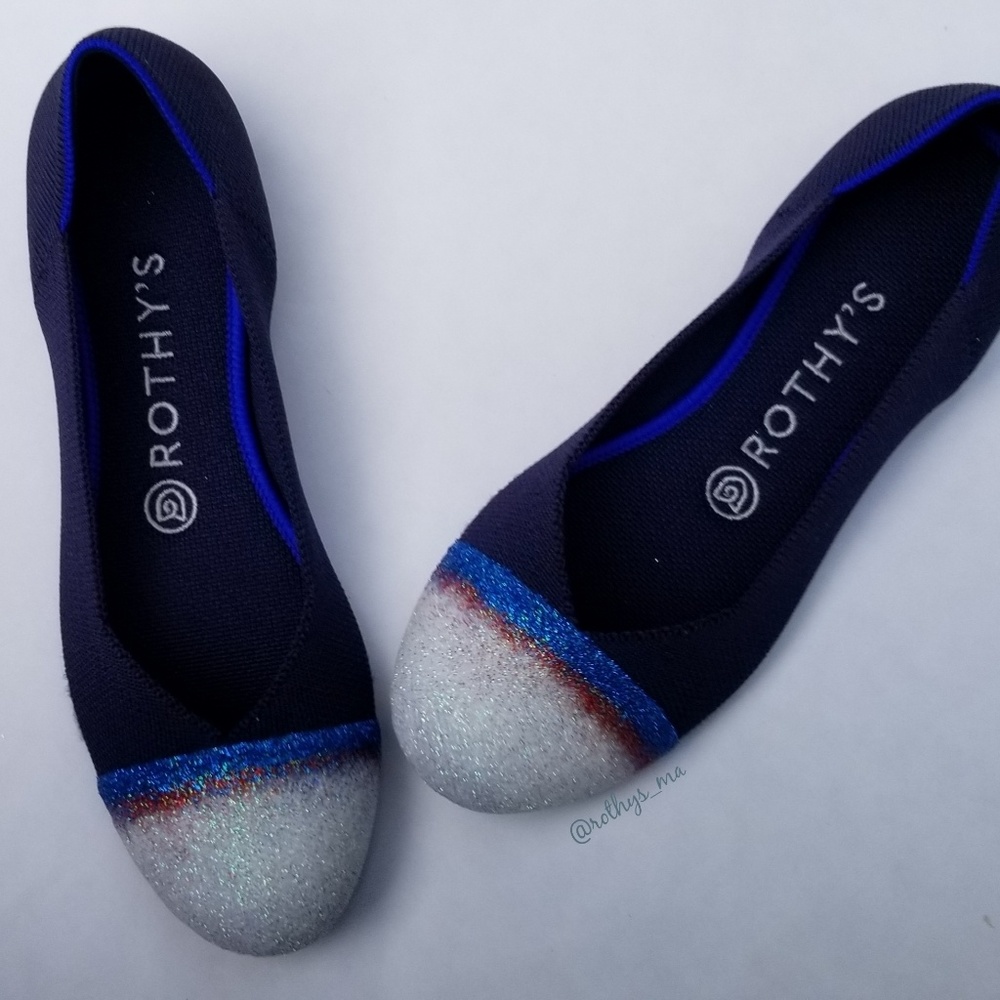 Custom Maritime Navy Rothy's flats 7.5